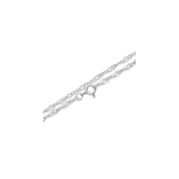 1.6MM 025 Rhodium Plated Singapore Chain .925 Sterling Silver Length 16"-20"